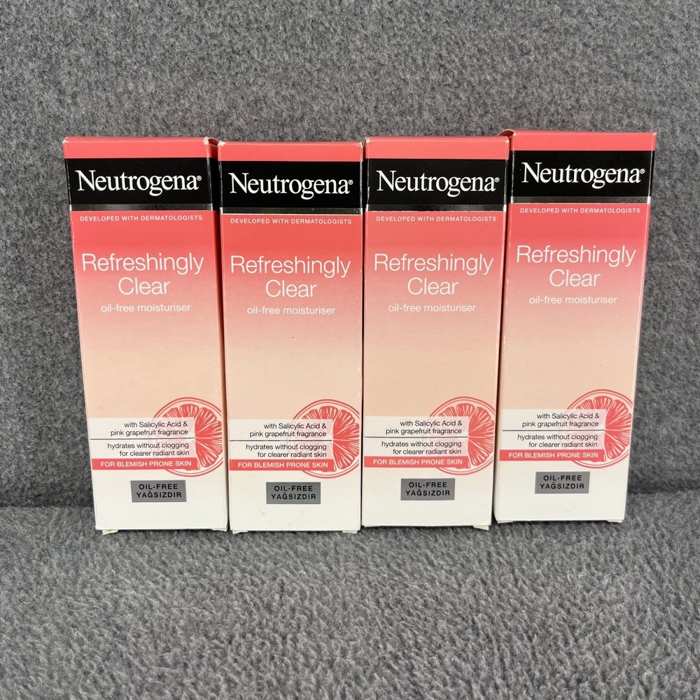 4x Neutrogena Refreshingly Clear‎ Moisturiser Pink Grapefruit Oil Blemish Prone